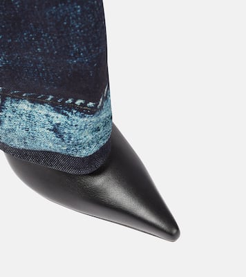 x Jean Paul Gaultier - Stivali in pelle e denim  | Jimmy Choo