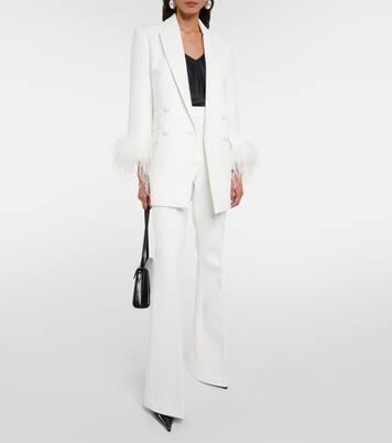 Bridal Mid-Rise-Hose Evelyn aus Crêpe | Rebecca Vallance