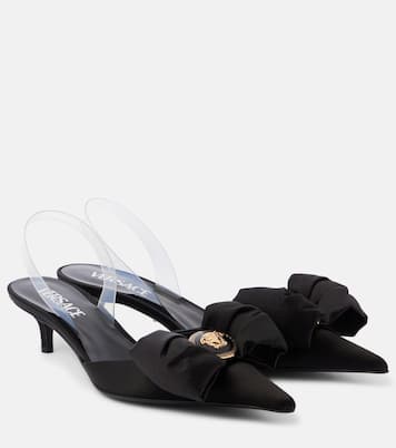 Pumps slingback Alia 45 in raso | Versace