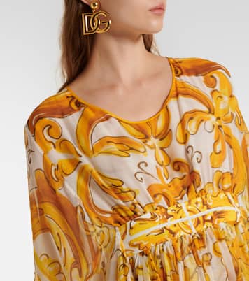 Maxikleid Majolica aus Seidenchiffon | Dolce&Gabbana