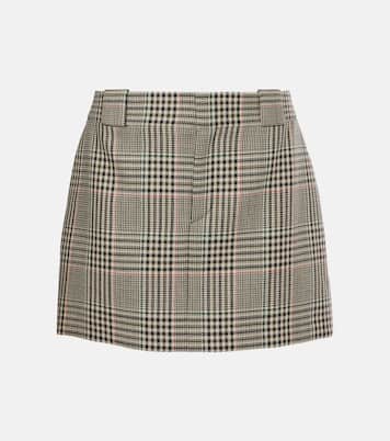 تنورة قصيرة من الصوف بنقشة المربّعات | Chloé