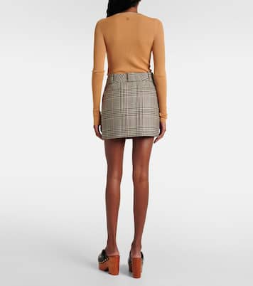 تنورة قصيرة من الصوف بنقشة المربّعات | Chloé