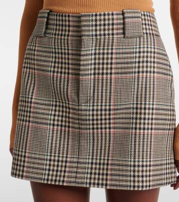 تنورة قصيرة من الصوف بنقشة المربّعات | Chloé