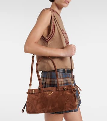 Prada Bonnie Medium suede shoulder bag | Prada