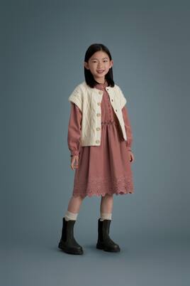 Robe Nora brodée en coton | C'era Una Volta