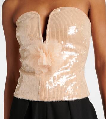 Bustier-Top mit Pailletten | Self-Portrait