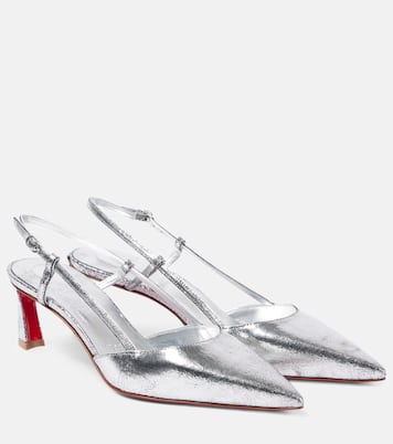 Condoroline 55 metallic leather slingback pumps | Christian Louboutin