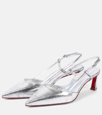 Condoroline 55 metallic leather slingback pumps | Christian Louboutin