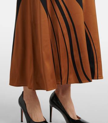 Bedrucktes Maxikleid Clingy Swing aus Satin | La DoubleJ