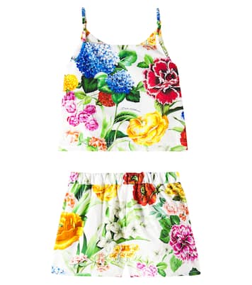 Floral cotton shirt and shorts set | Dolce&Gabbana Kids