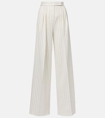 Clarion cotton and linen straight pants | Max Mara
