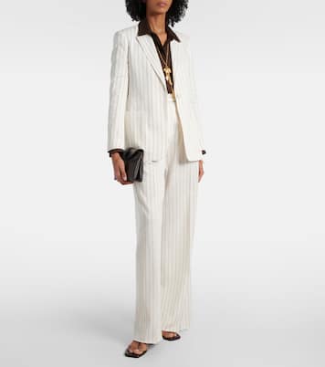 Clarion cotton and linen straight pants | Max Mara