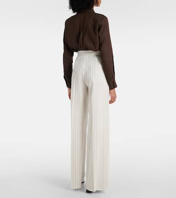 Clarion cotton and linen straight pants | Max Mara
