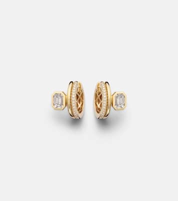 Boucles d'oreilles Floating Bezel en or 18 ct et diamants | Shay Jewelry