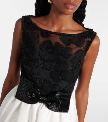 Robe de cocktail en tulle à ornements | Self-Portrait