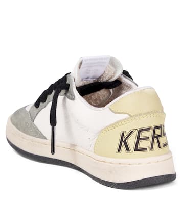 Ball Star suede-trimmed leather sneakers | Golden Goose Kids