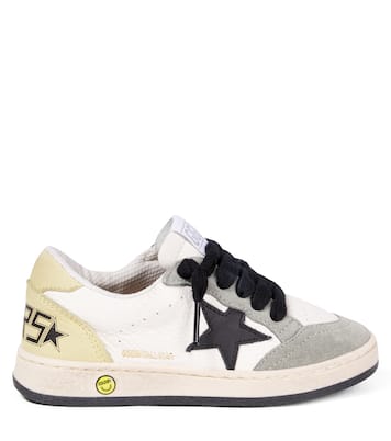 Ball Star suede-trimmed leather sneakers | Golden Goose Kids