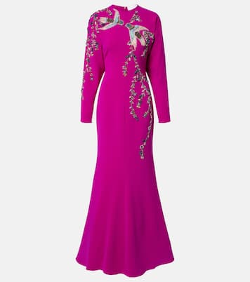 Robe Marla aus Crêpe mit Kristallen | Costarellos