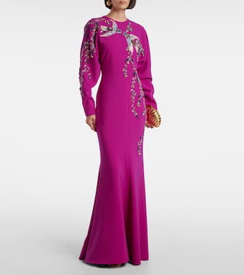 Robe Marla aus Crêpe mit Kristallen | Costarellos