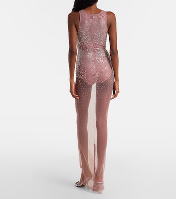 Crystal-embellished mesh maxi dress | Alex Perry