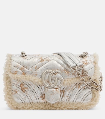 GG Marmont Medium metallic leather shoulder bag | Gucci