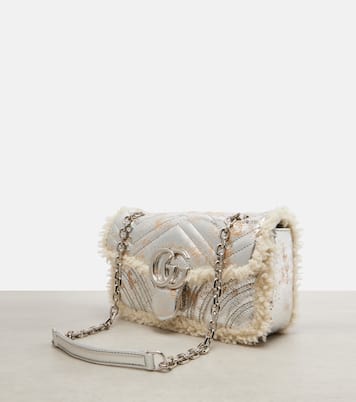GG Marmont Medium metallic leather shoulder bag | Gucci