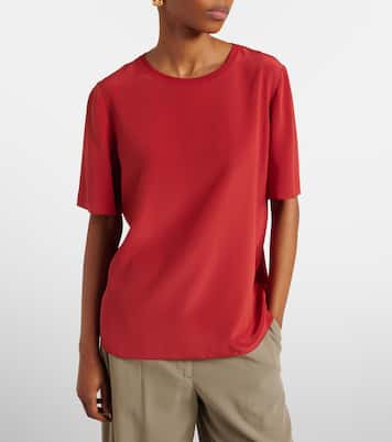 Rubin silk crêpe top | Joseph