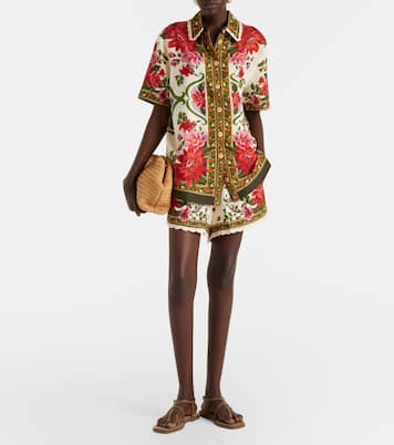 Wonder Rio oversized linen-blend shirt | Farm Rio