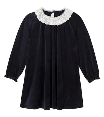 Kleid aus Samt mit Spitze | Konges Sløjd