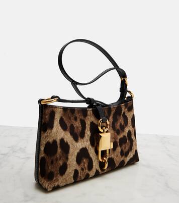 Lock leopard-print canvas shoulder bag | Dolce&Gabbana