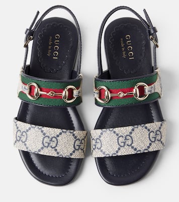 Horsebit GG Canvas sandals | Gucci Kids