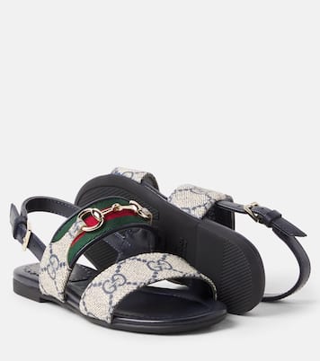 Horsebit GG Canvas sandals | Gucci Kids