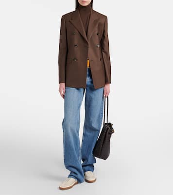 Tennis suede-trimmed leather sneakers | Loro Piana