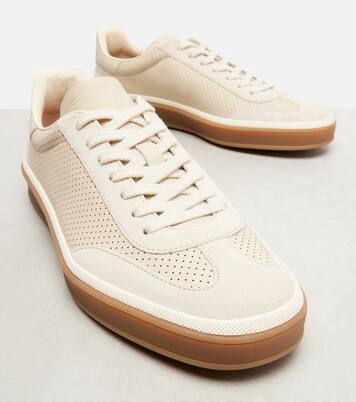 Tennis suede-trimmed leather sneakers | Loro Piana