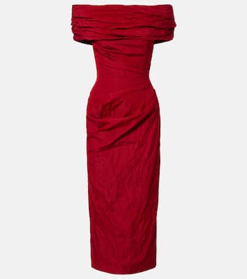 Vestido midi de mezcla de algodón drapeado | Magda Butrym