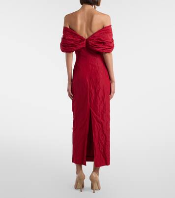 Vestido midi de mezcla de algodón drapeado | Magda Butrym