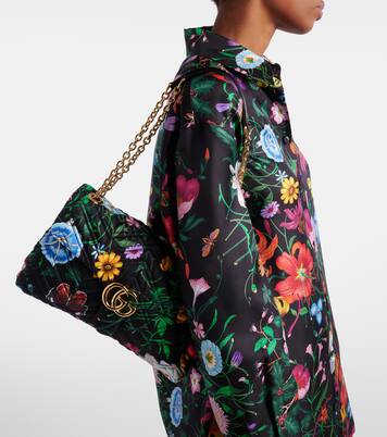 Bolso al hombro GG Marmont Medium floral | Gucci