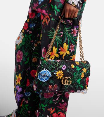 Bolso al hombro GG Marmont Medium floral | Gucci