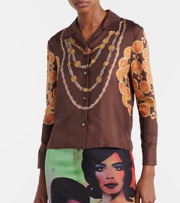 Camicia in twill di seta con stampa | Versace