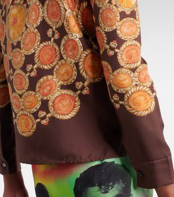 Camicia in twill di seta con stampa | Versace