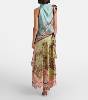 Alberta scarf-detail silk twill midi dress | Alémais