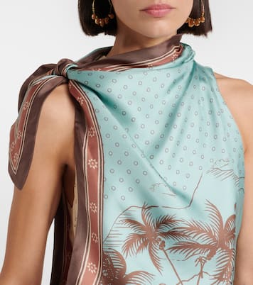 Alberta scarf-detail silk twill midi dress | Alémais