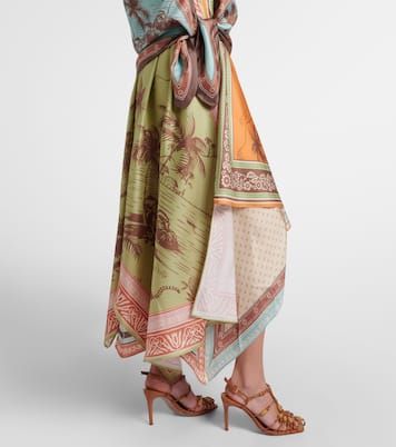 Alberta scarf-detail silk twill midi dress | Alémais