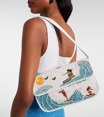 Tommy beaded sequined shoulder bag | Staud