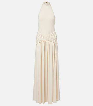 Zoya draped halterneck maxi dress | Bananhot