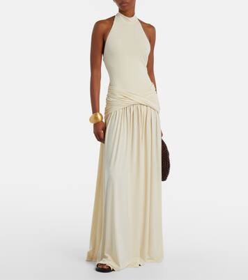 Zoya draped halterneck maxi dress | Bananhot