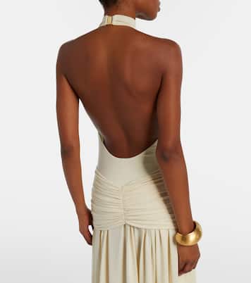 Zoya draped halterneck maxi dress | Bananhot