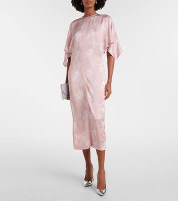 Bedrucktes Midikleid aus Satin | Stella McCartney