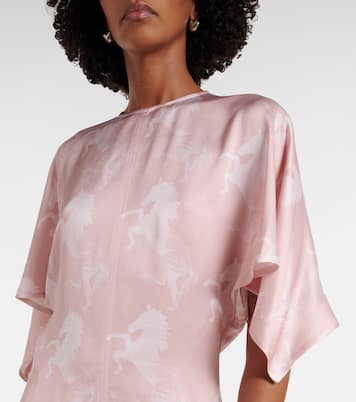 Bedrucktes Midikleid aus Satin | Stella McCartney