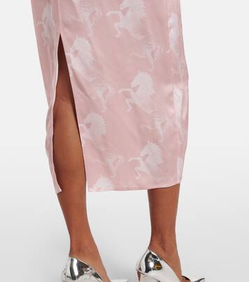 Bedrucktes Midikleid aus Satin | Stella McCartney